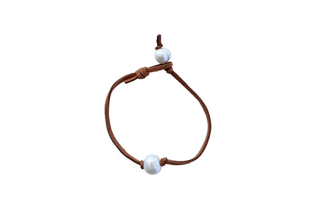 Pearls + Leather Bracelet