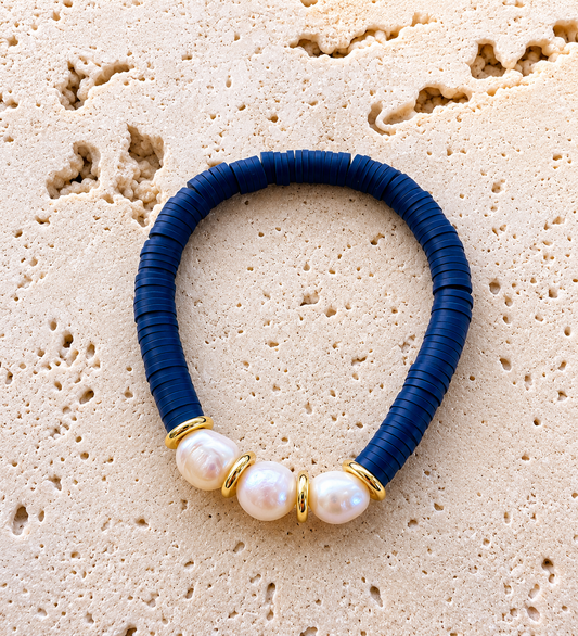 Navy + Pearl Bracelet