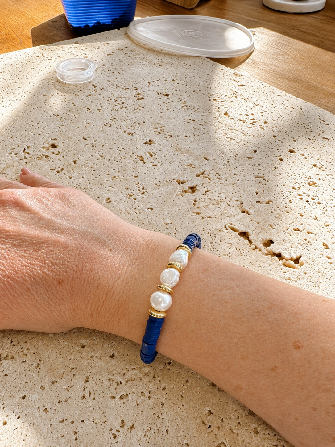 Navy + Pearl Bracelet